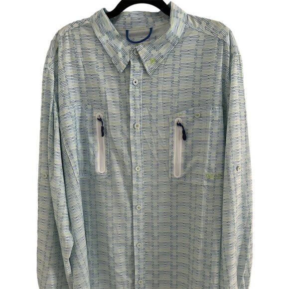 Gillz Button Down Shirt - NWT - Mens 2XL White Long Sleeve Polyester Spandex - Picture 1 of 5